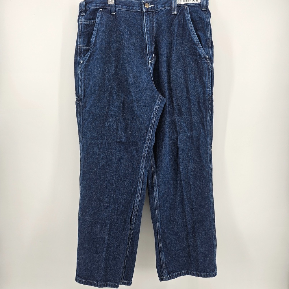 Carhartt Men's Dungaree Fit Denim Jeans Blue 100% Cotton Work Pants